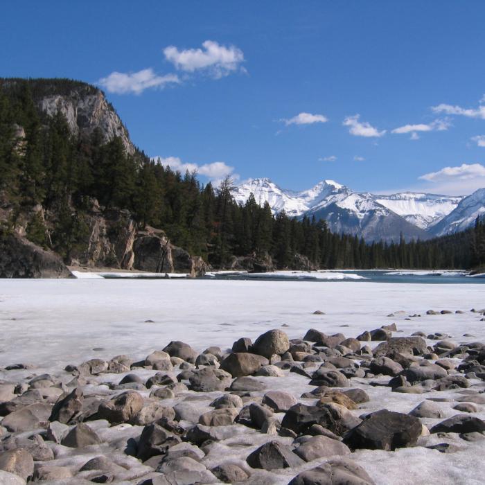 Bow River Looking East From Banff