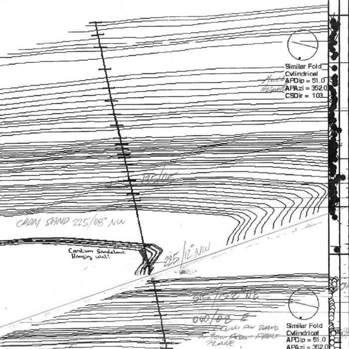 Cardium Fault Plane Intersecting Wellbore